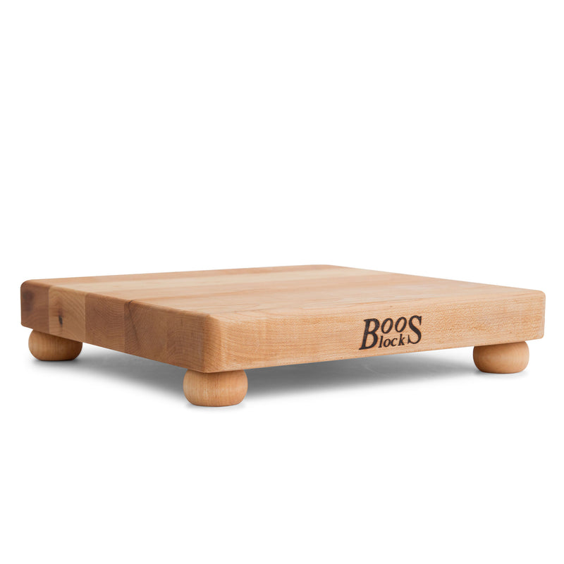 John Boos 12 Inch Wide Flat Cutting Board with Feet, Maple Wood Grain (Open Box)