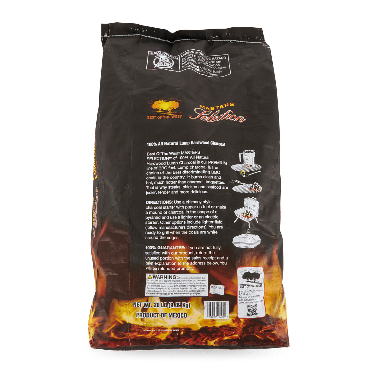 Best of the West All Natural Hardwood Lump Charcoal Bag, 20 Pounds (3 Pack)