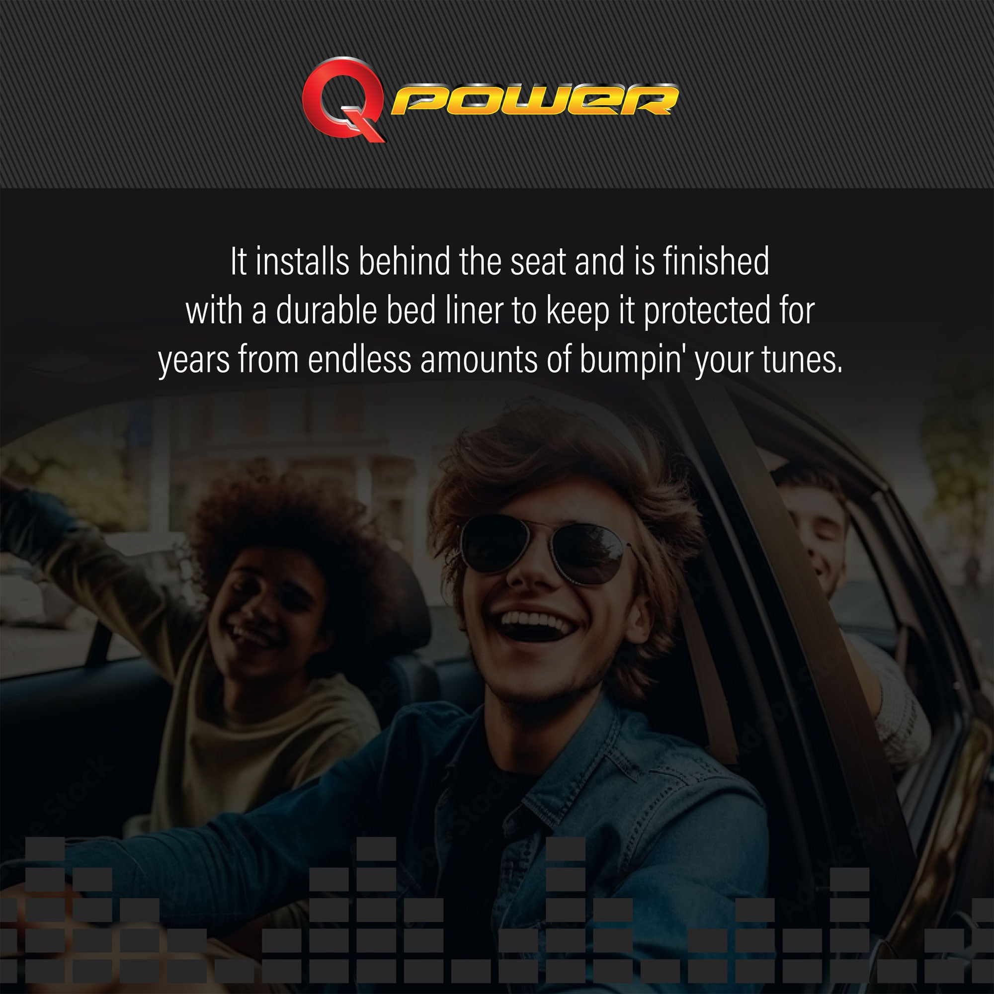 QPower Dual 8" Sub Box - Ford F150 SuperCrew 09-26, F250/F350 Super Duty 17-26