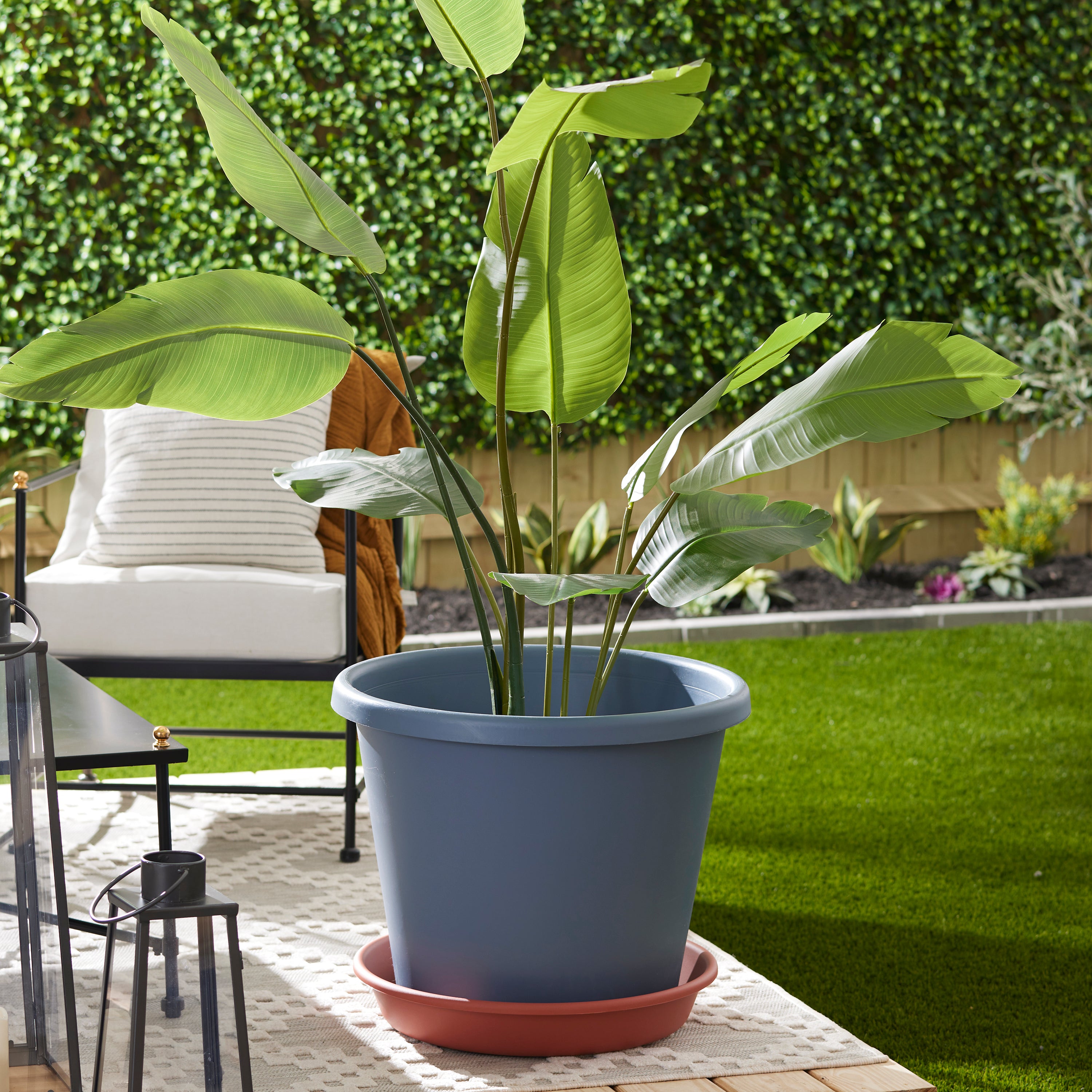The HC Companies 21 Inch Planter Saucer for Classic Pot Containers, Clay Color - VMInnovations