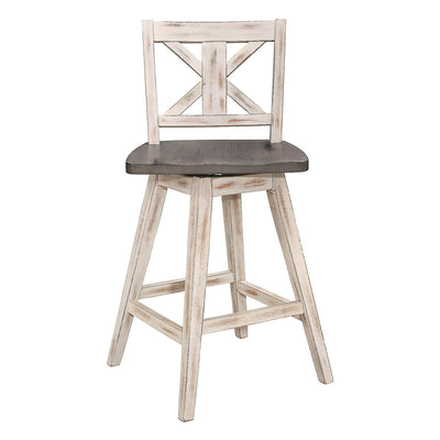 Homelegance Amsonia 360 Swivel Bar Counter Height Chair Stool, White (2 Pack) - VMInnovations