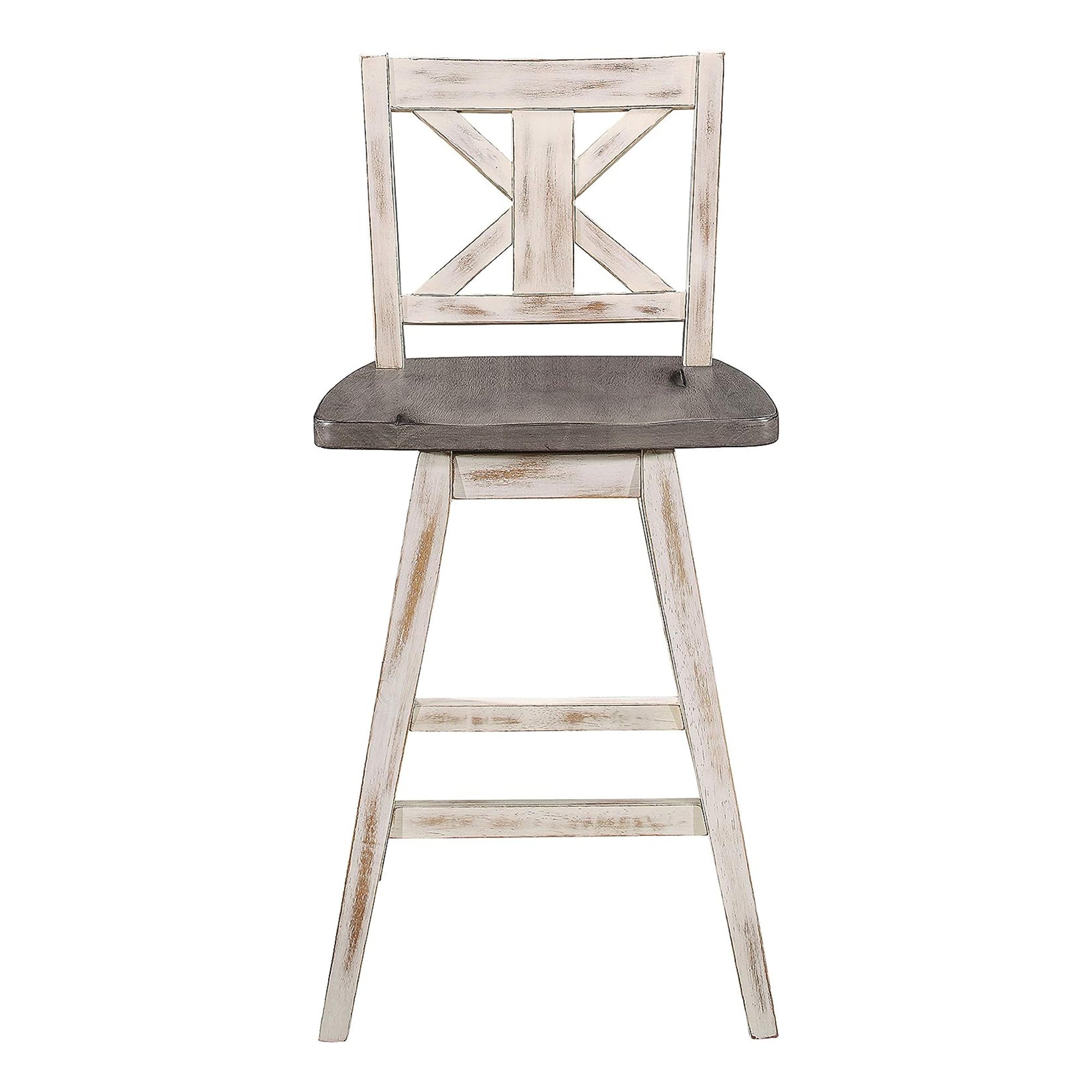 Homelegance Amsonia 24" Swivel Bar Height Chair Stool, White (2 Pack) (Open Box)