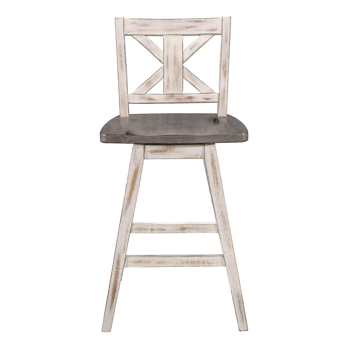 Homelegance Amsonia 360 Swivel Bar Counter Height Chair Stool, White (2 Pack) (Refurbished)