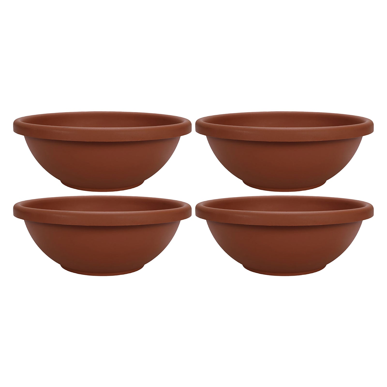 The HC Companies 18 Inch Resin Garden Bowl Planter Pot, Terra Cotta (4 Pack) - VMInnovations
