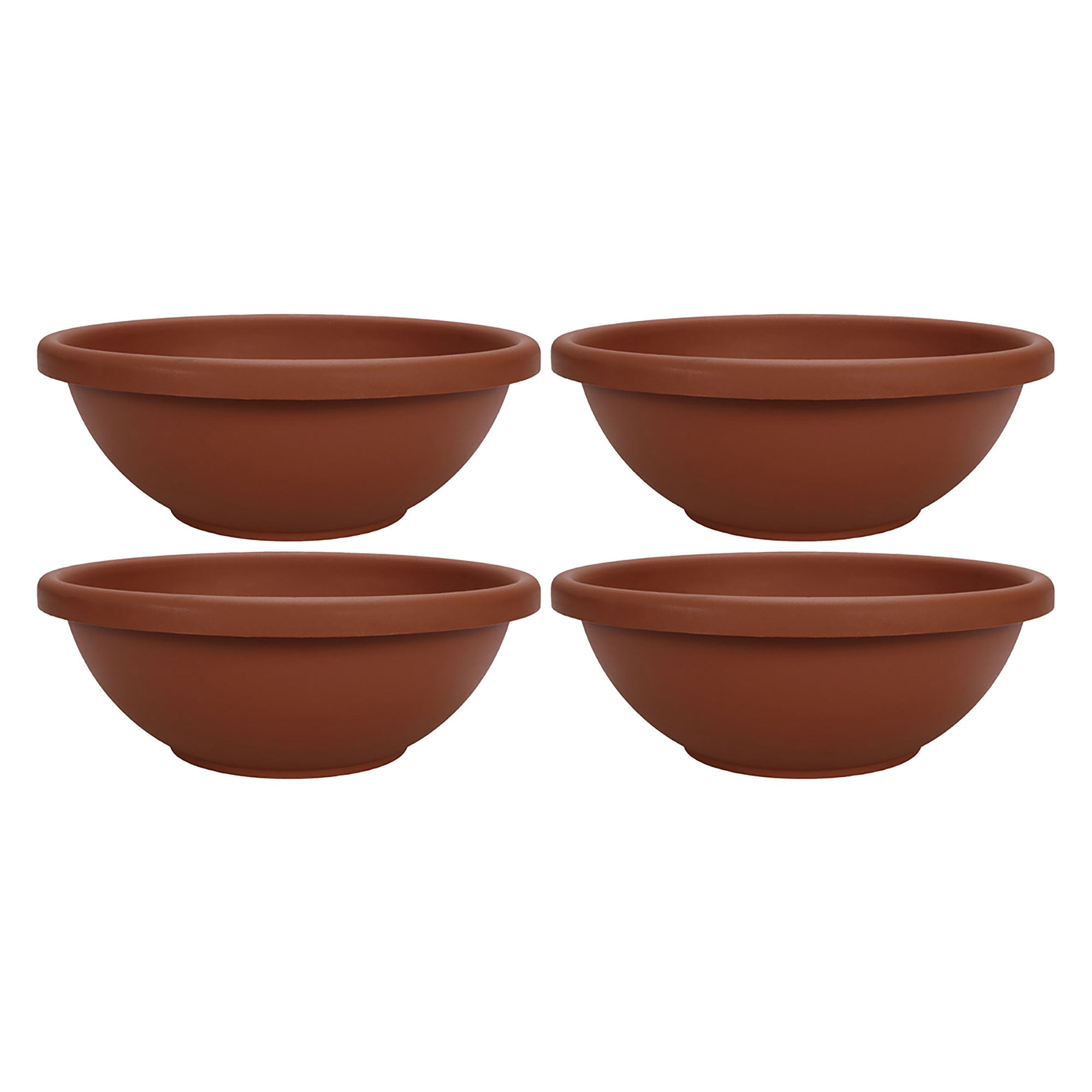 The HC Companies 18 Inch Resin Garden Bowl Planter Pot, Terra Cotta (4 Pack) - VMInnovations