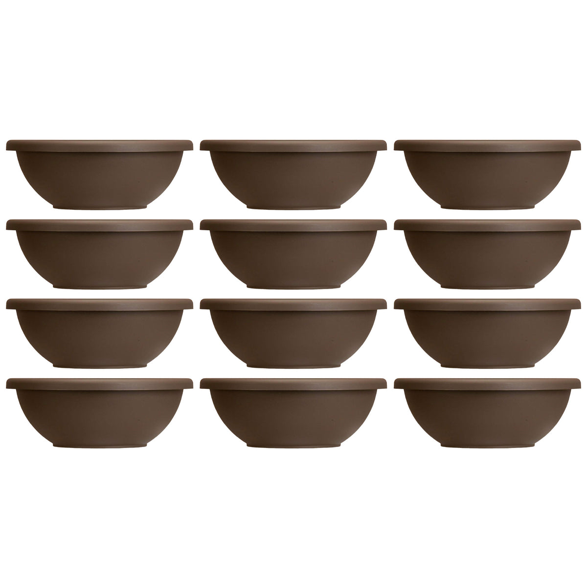 HC Companies 22 Inch Resin Garden Bowl Planter Pot, Chocolate Brown (12 Pack)