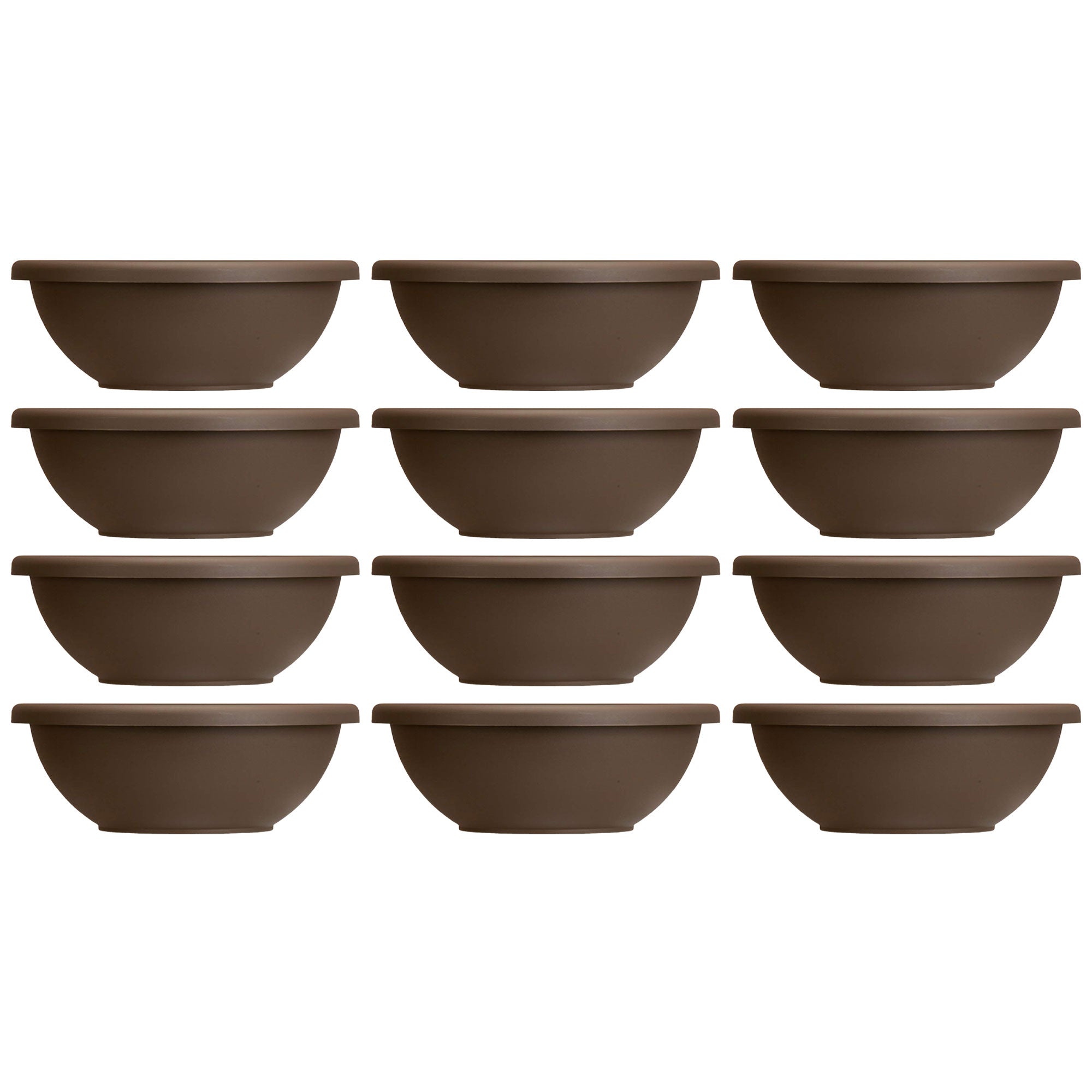 HC Companies 22 Inch Resin Garden Bowl Planter Pot, Chocolate Brown (12 Pack) - VMInnovations