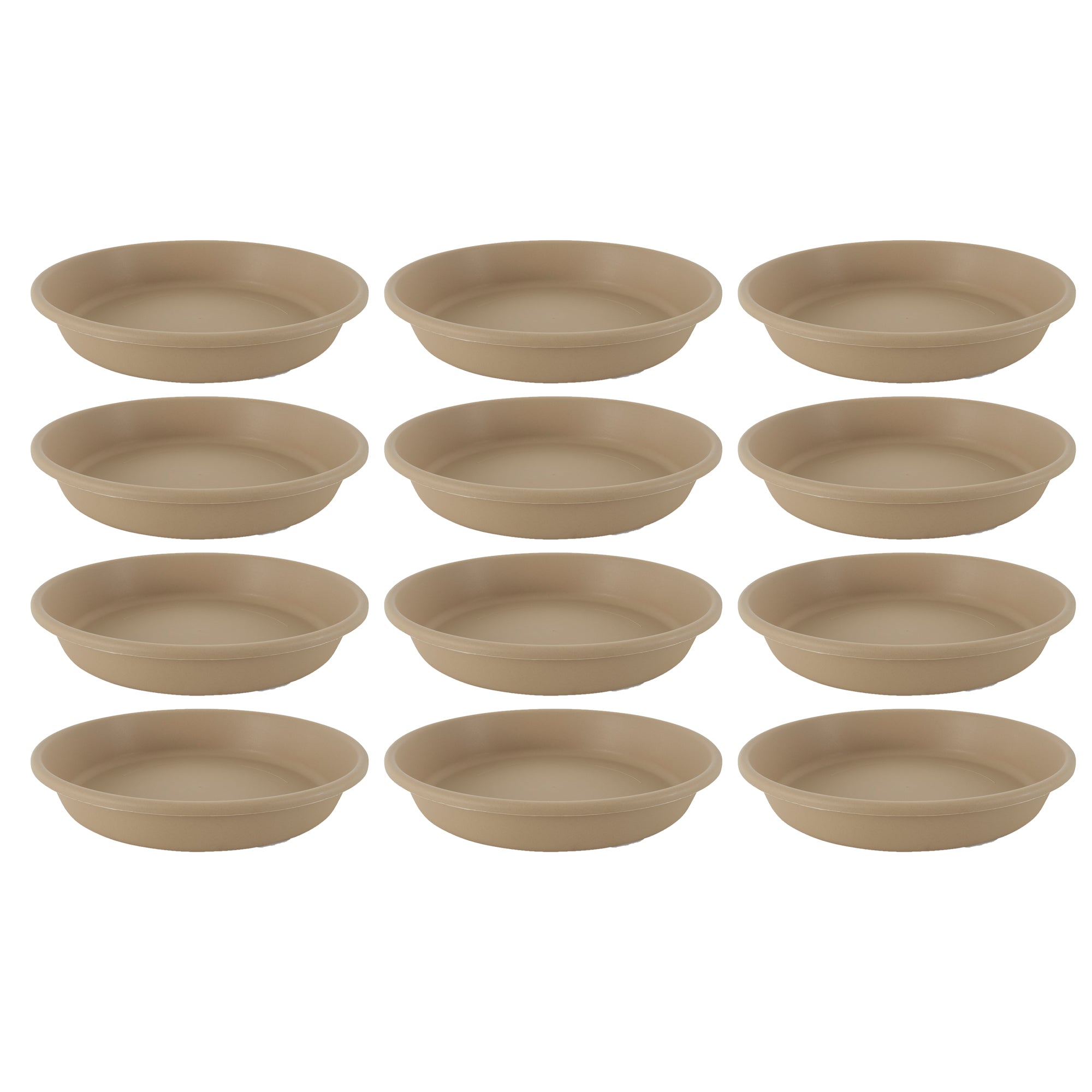 The HC Companies 21 Inch Planter Saucer for Classic Pots, Sandstone, 12 Pack
