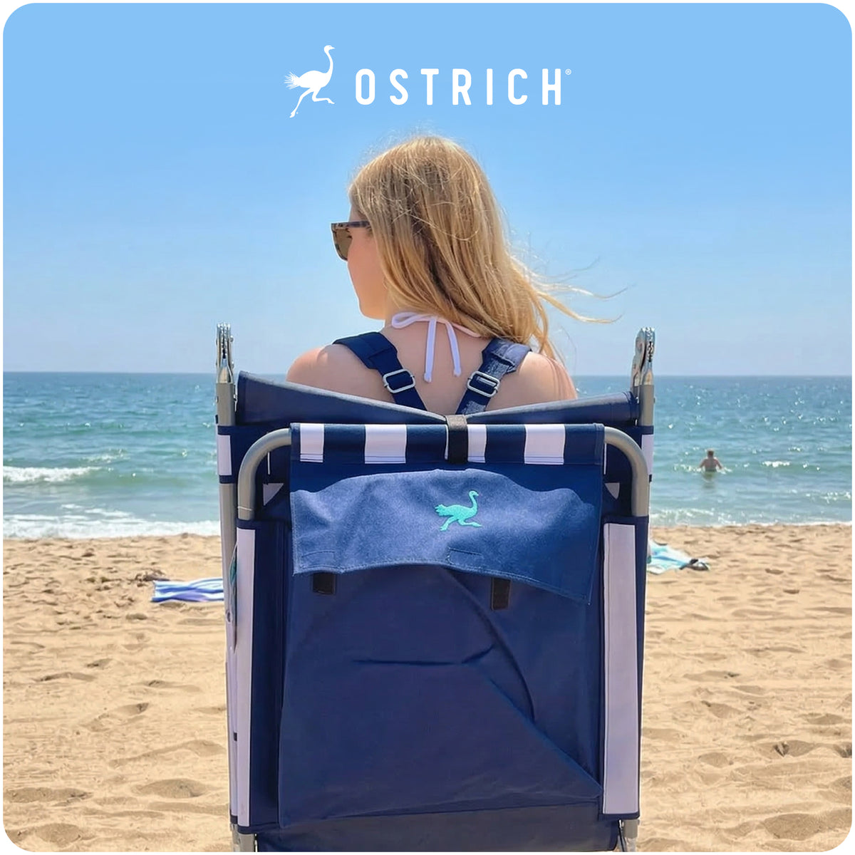 Ostrich The Backpack Chaise Lounge Chair with Storage Bag & Custom Fitted Towel