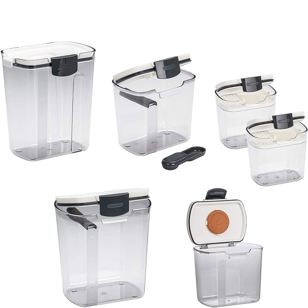 Progressive International Prepworks ProKeeper 6 Piece Food Storage Set, White (Refurbished)