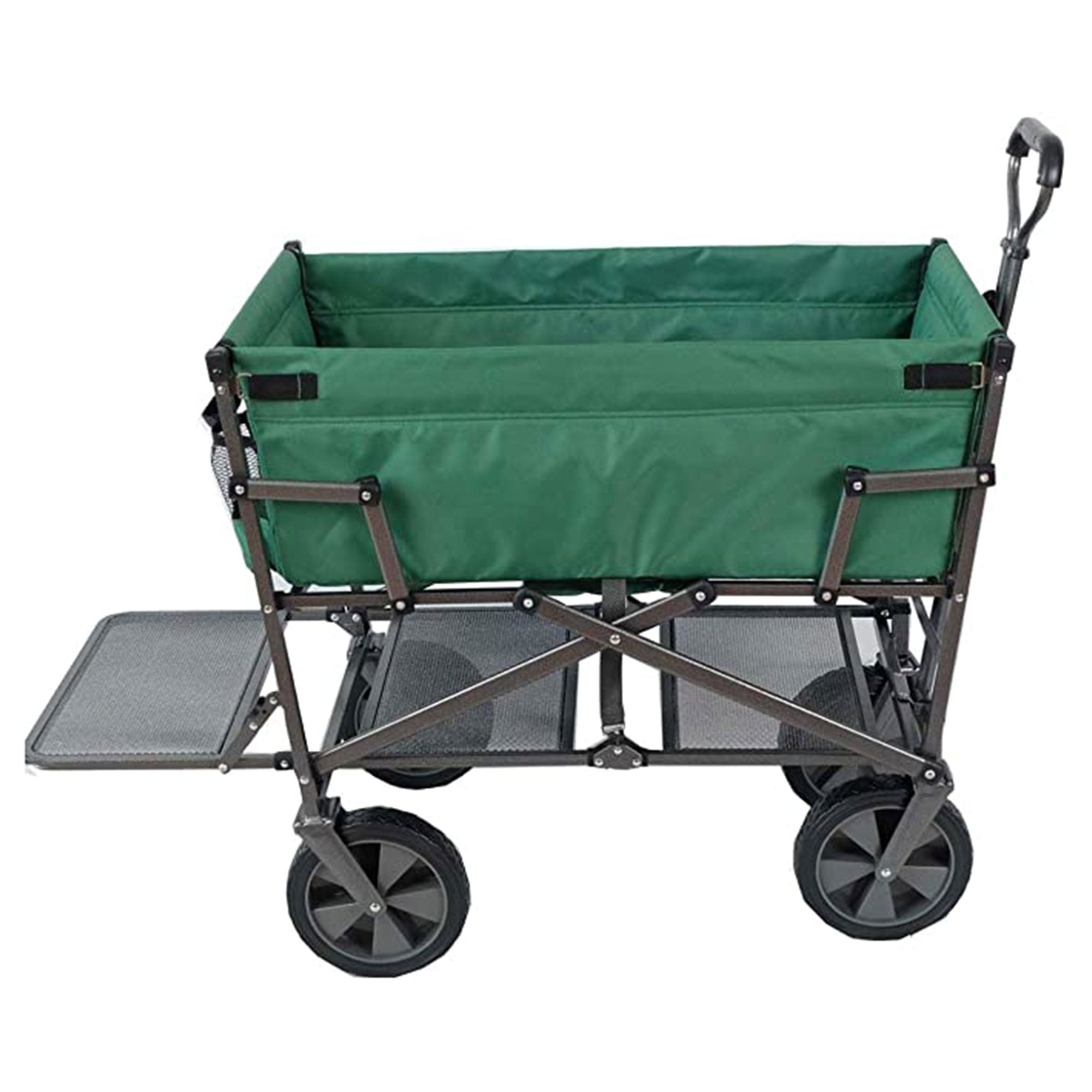 Mac Sports Steel Double Decker Collapsible Yard Cart Wagon, Green (Open Box)