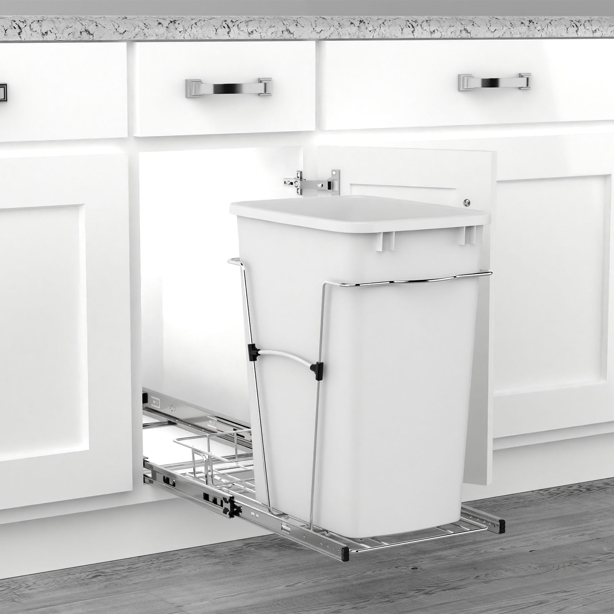 Rev-A-Shelf Single 35 Quart Pull Out Waste Container for Kitchens (Open Box)