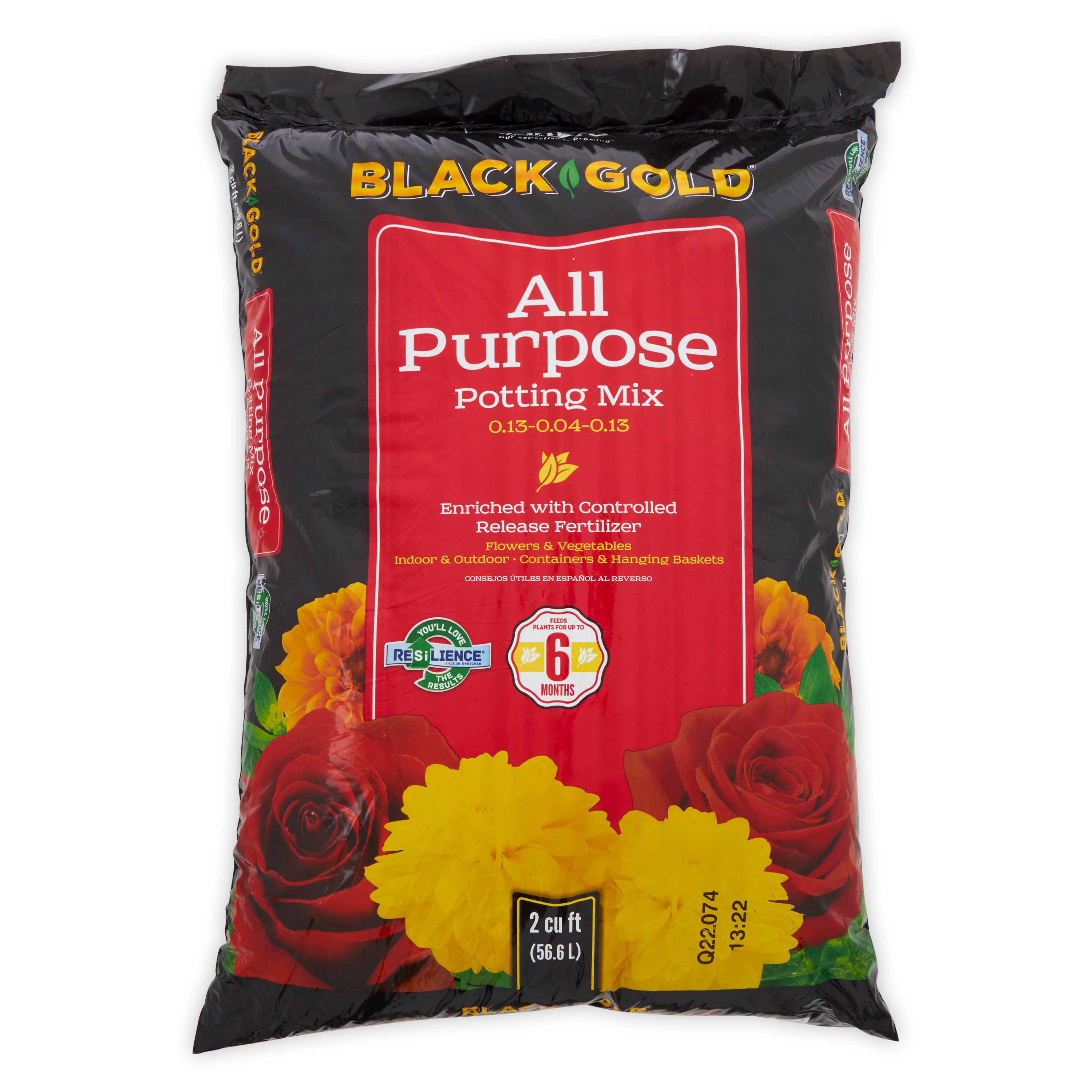 SunGro Black Gold All Purpose Potting Soil Fertilizer Mix, 2 Cu Ft Bag (4 Pack) - VMInnovations