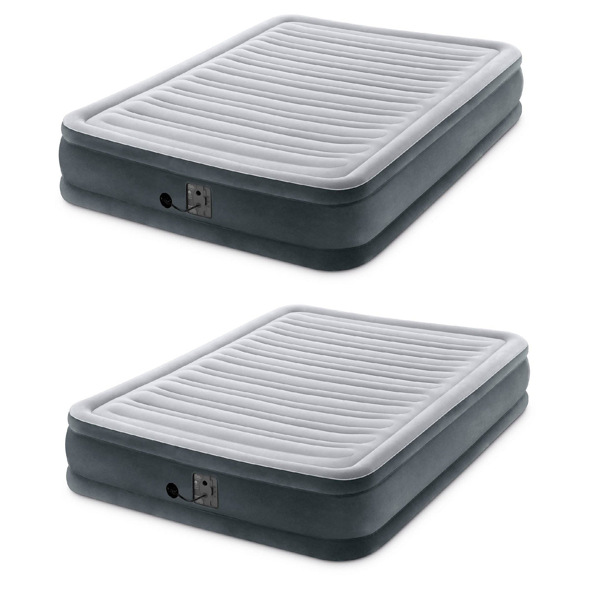 Intex Dura Beam Plus Mid Rise Airbed with Built In Electric Pump, Full (2 Pack)