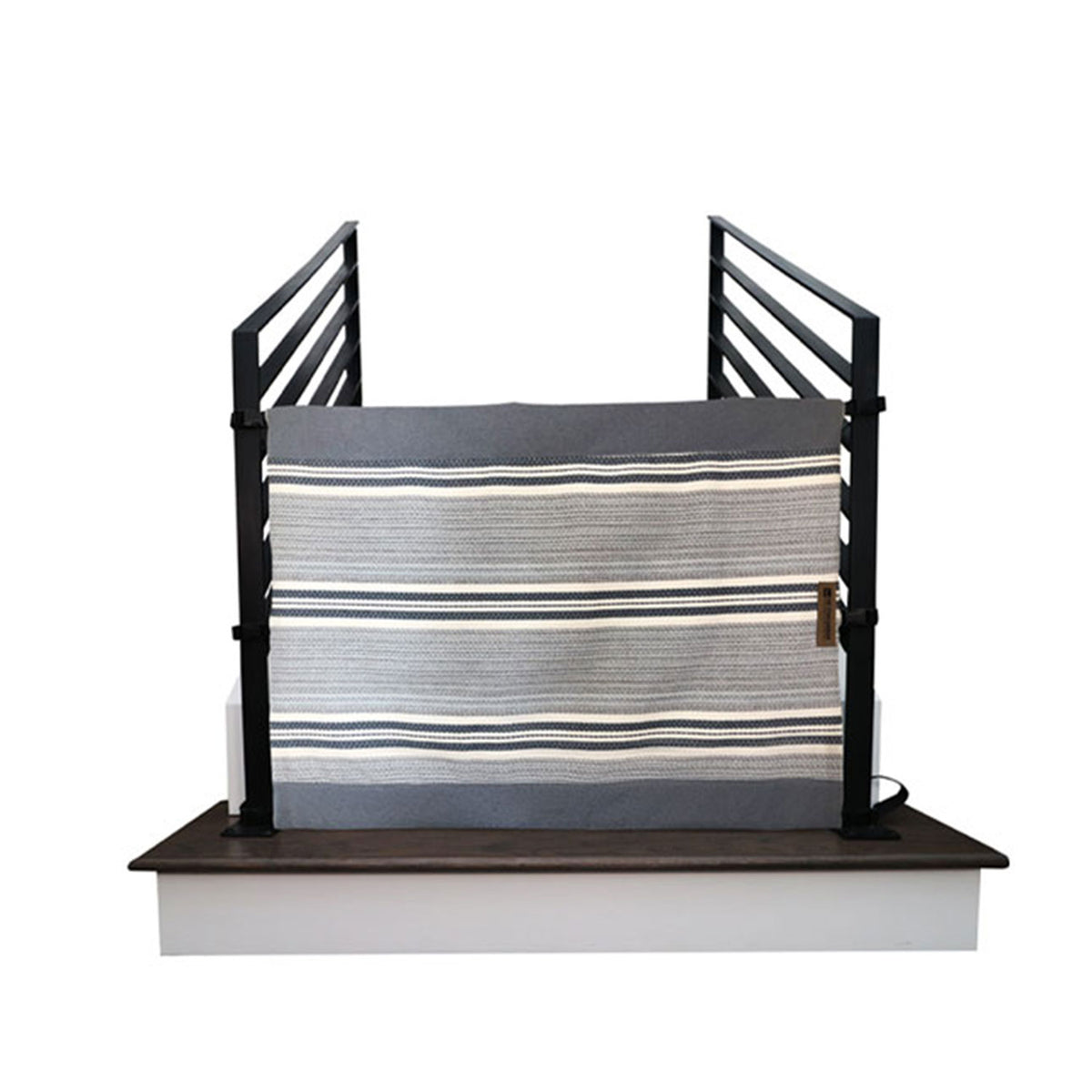 The Stair Barrier 36 to 42 Inch Banister to Banister Baby & Pet Gate, Lined Gray - VMInnovations