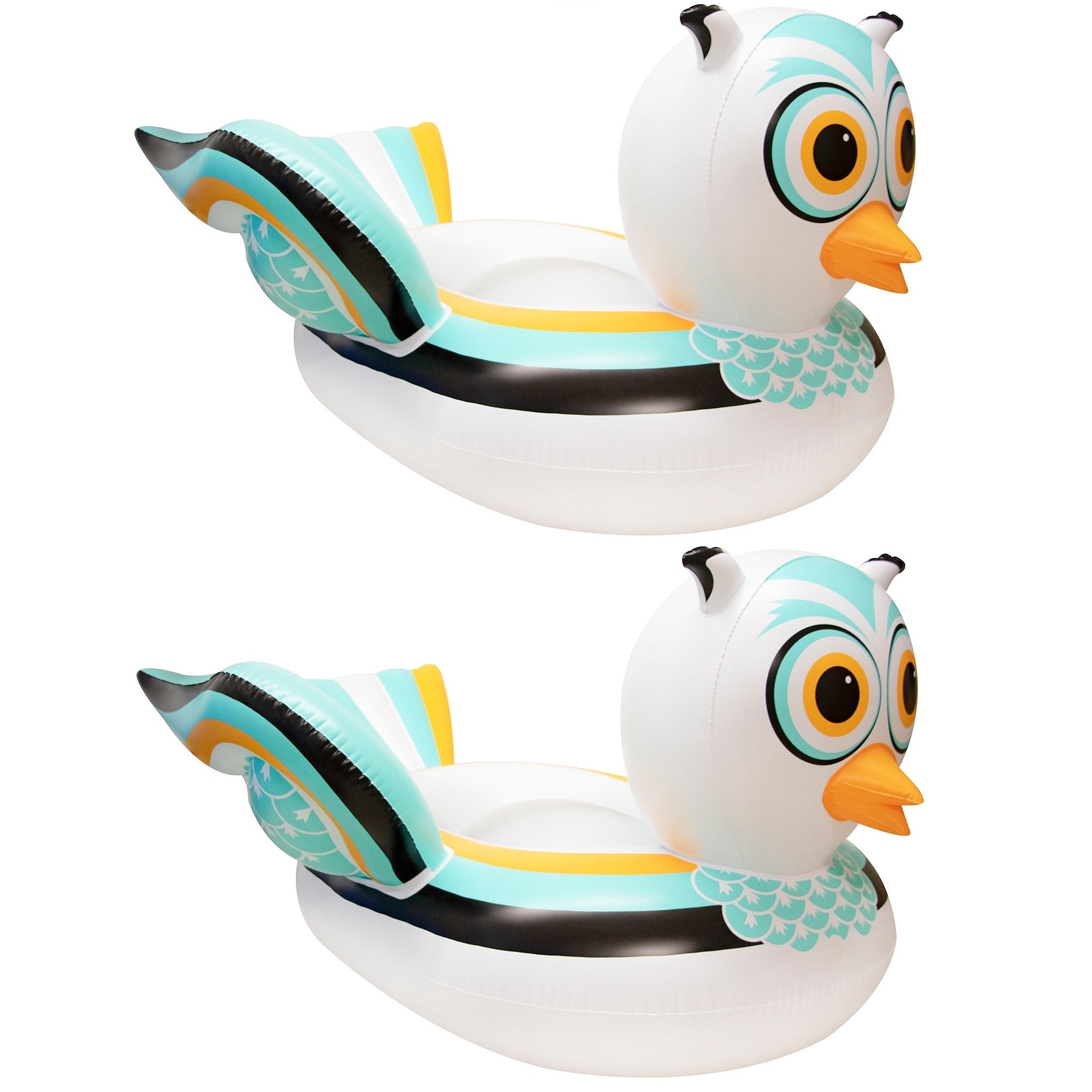 Swimline Swimming Pool Lake Giant Rideable Owl Inflatable Float, White (2 Pack)