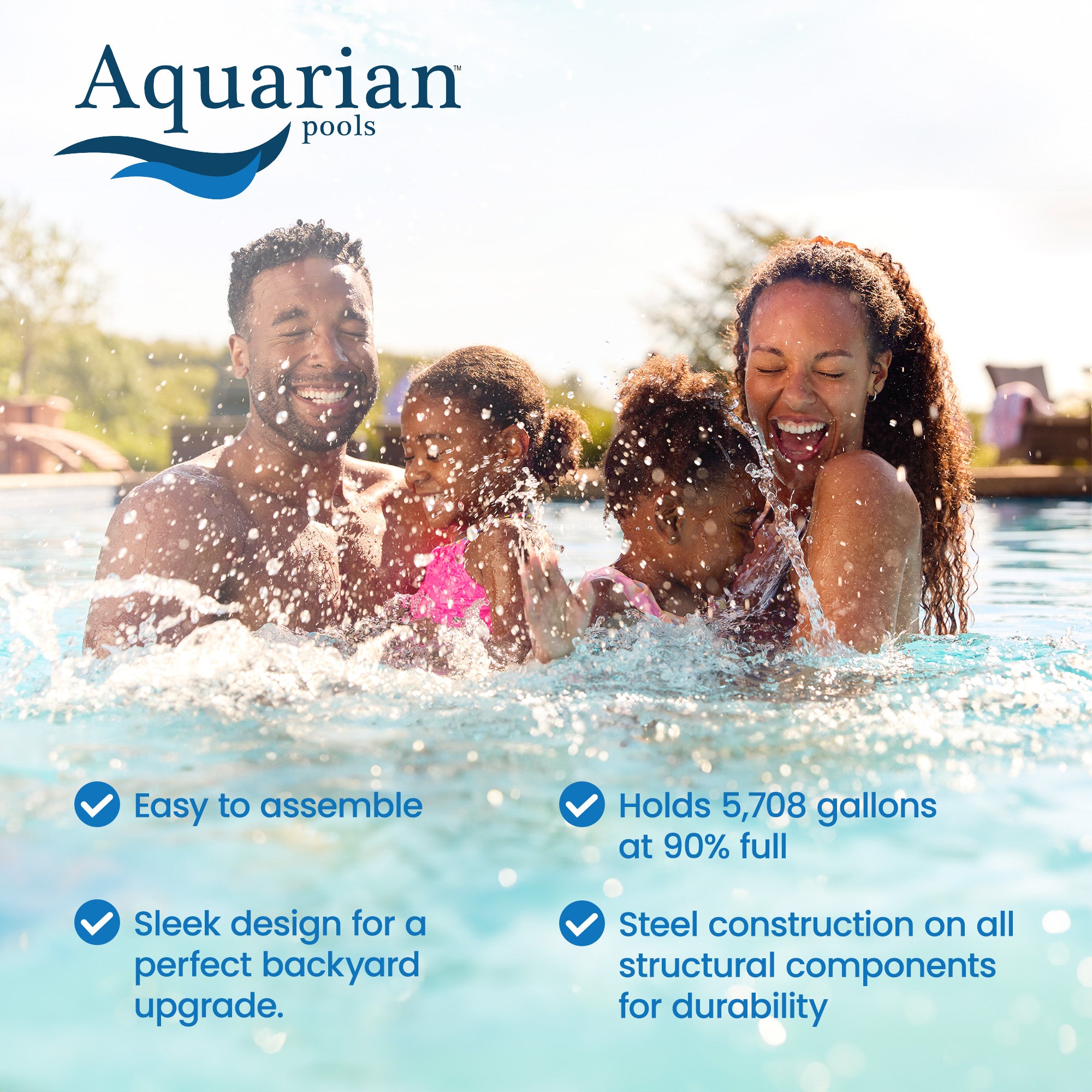 Aquarian 15'x52" Round Frame Above Ground Swimming Pool without Liner(For Parts) - VMInnovations