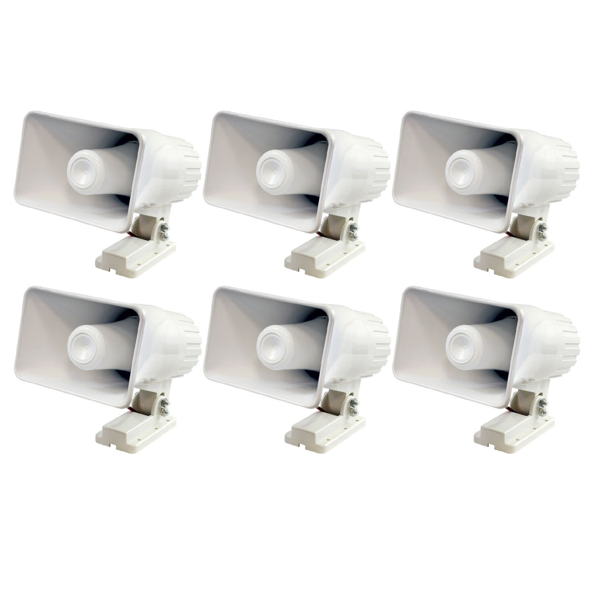 New Pyle 6" 50 Watt Indoor/Outdoor Waterproof Home PA Horn Speaker (6 Pack) - VMInnovations