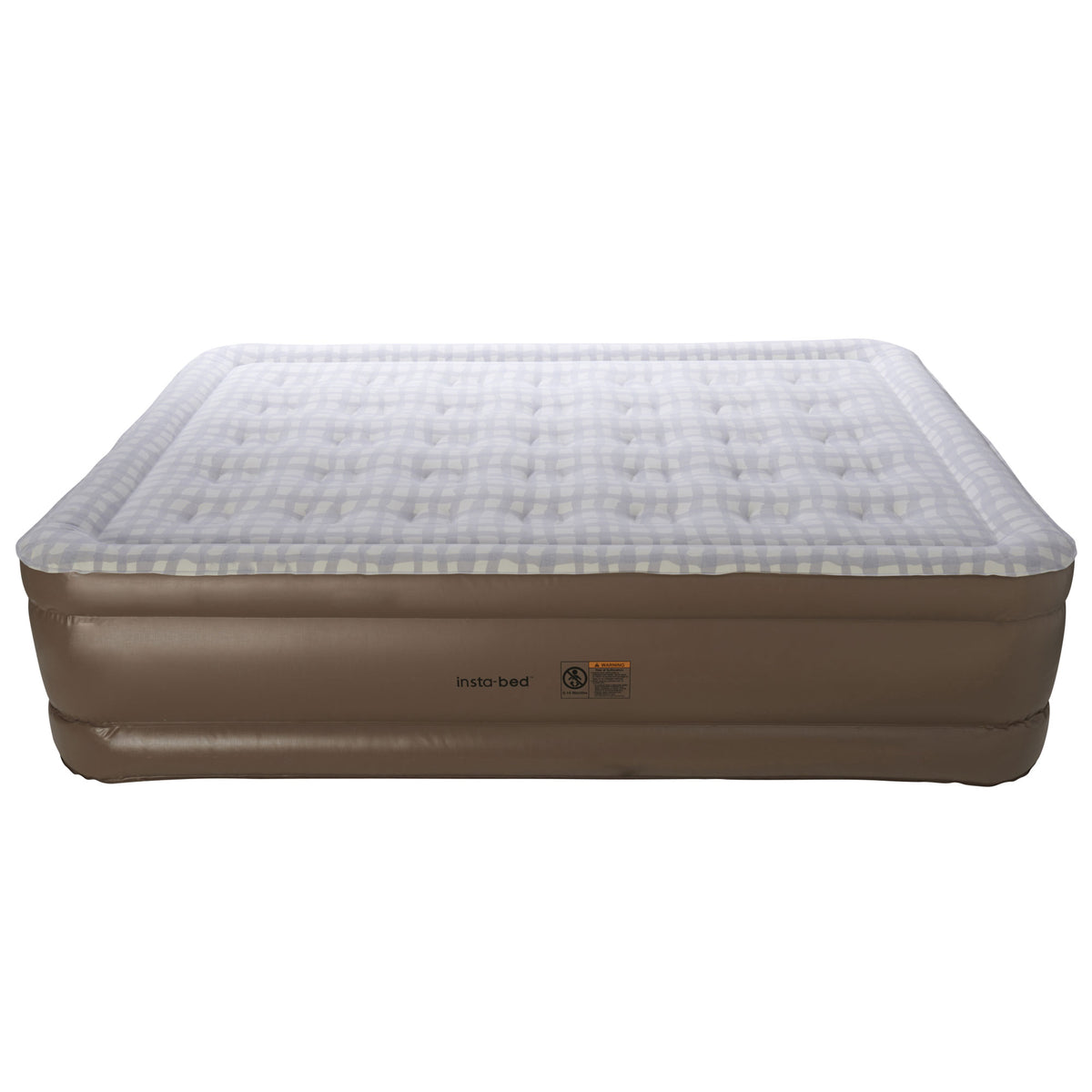 Insta-Bed Raised Inflatable Queen Air Bed with neverFLAT Pump, Plaid (Open Box)