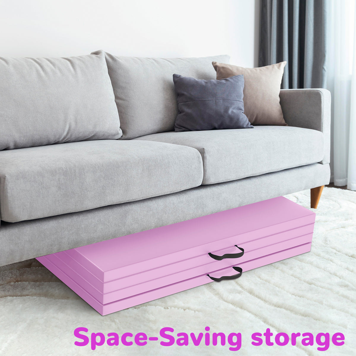 BalanceFrom Fitness 120 x 48" All Purpose Folding Gymnastics Exercise Mat, Pink