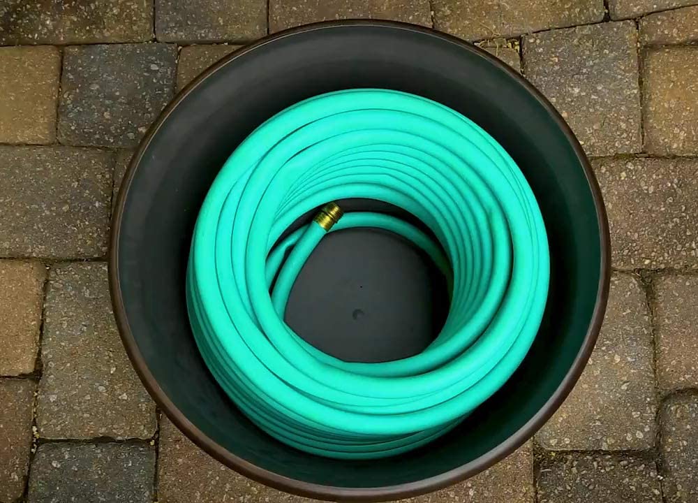 Liberty Garden 100 Foot Wicker Water Hose Storage Pot, Bronze (Open Box) - VMInnovations
