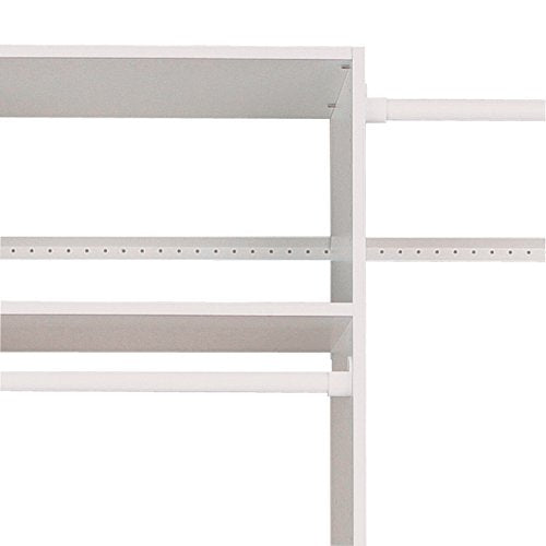 Easy Track 2 Shelf Double Hanging Closet Storage Organizer System w/ Rods, White