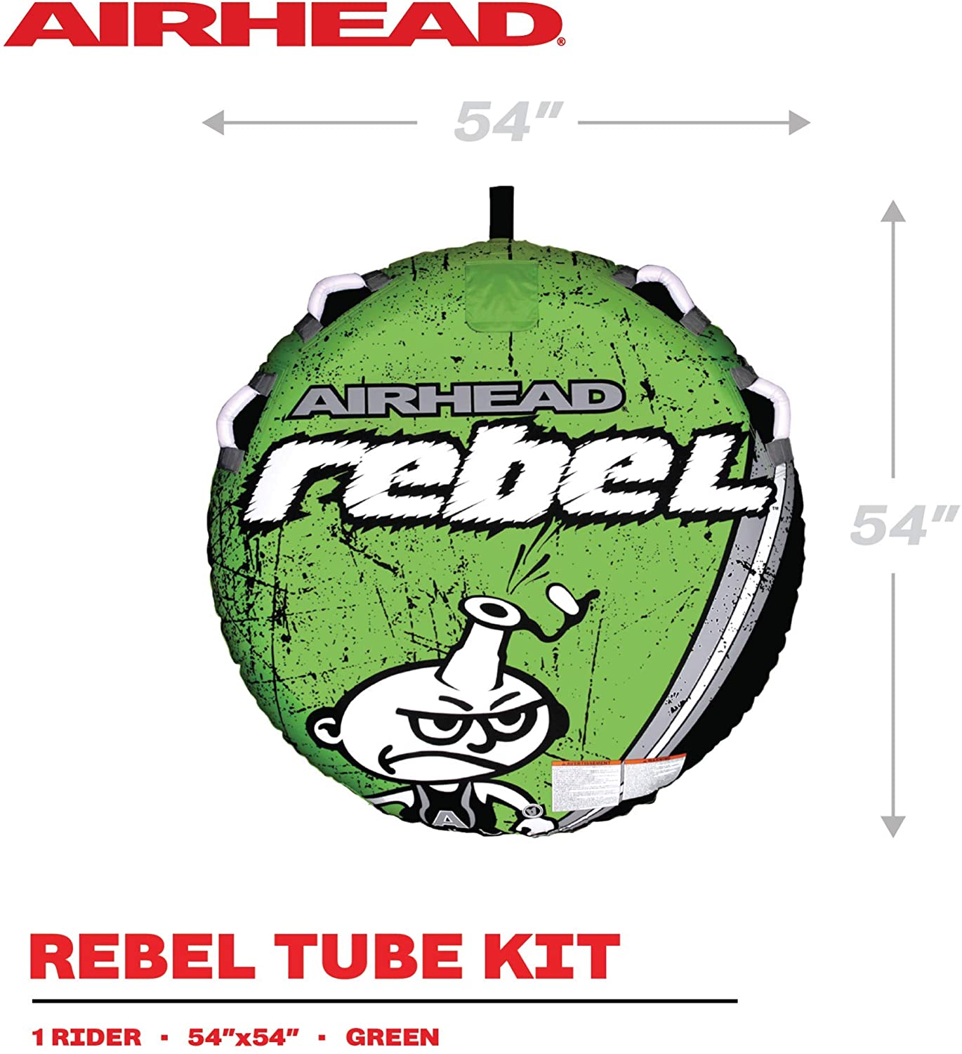 AIRHEAD Rebel Tube Rope Pump Kit Inflatable Single Rider Lake Towable (Used)