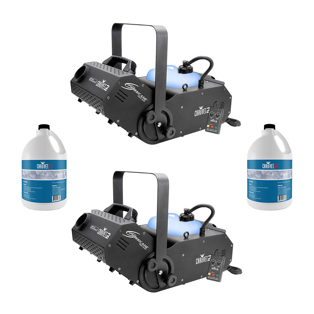 Chauvet DJ Smoke Pro Machine w/Timer Remote(2 Pack) & Smoke Fluid (2 Pack) - VMInnovations