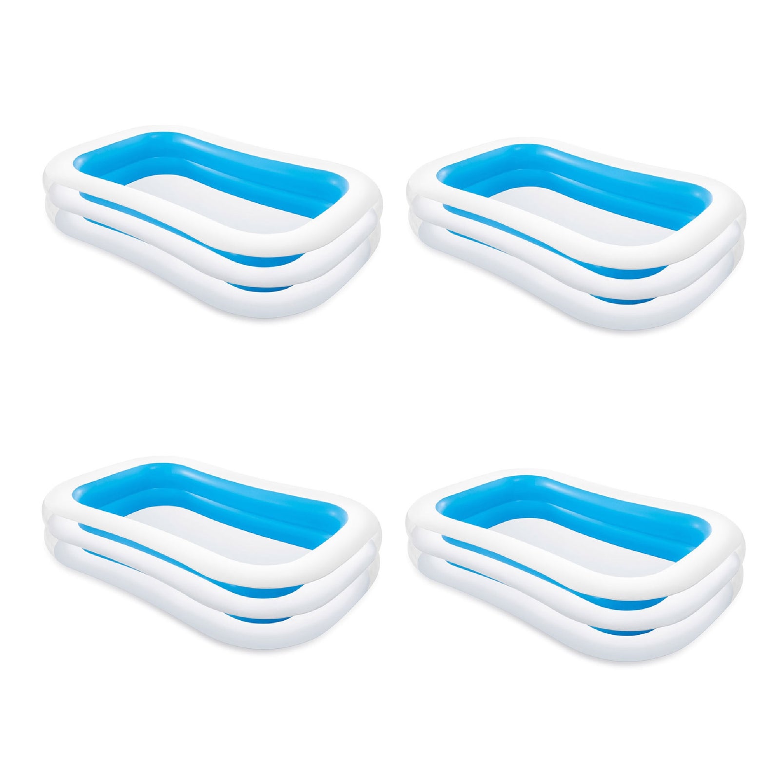 Intex Swim Center 198 Gallon Inflatable Family Swimming Pool, Blue (4 Pack) - VMInnovations