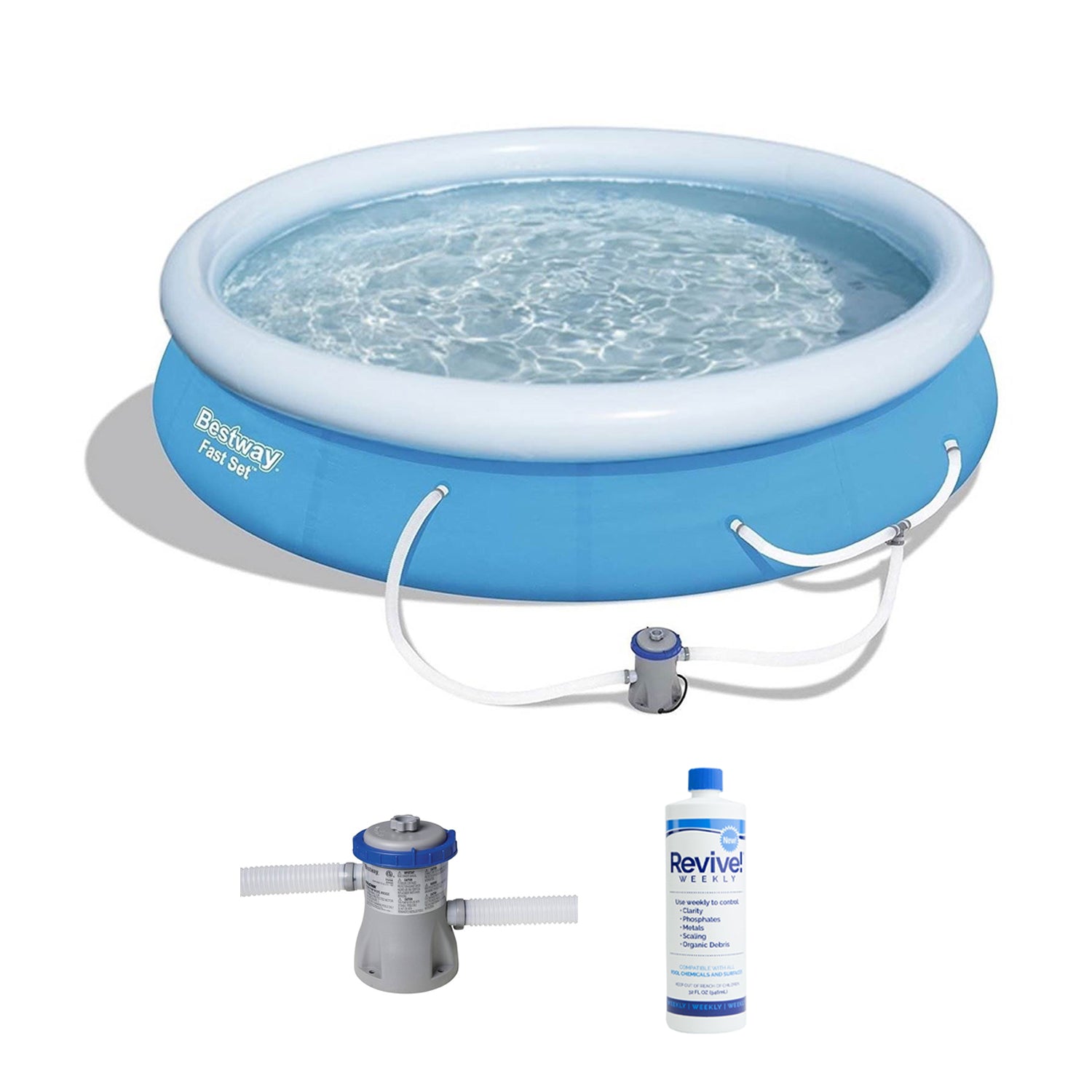 Bestway 57275E Fast Set Up 12ft x 30in Inflatable Above Ground Swimming Pool Set - VMInnovations