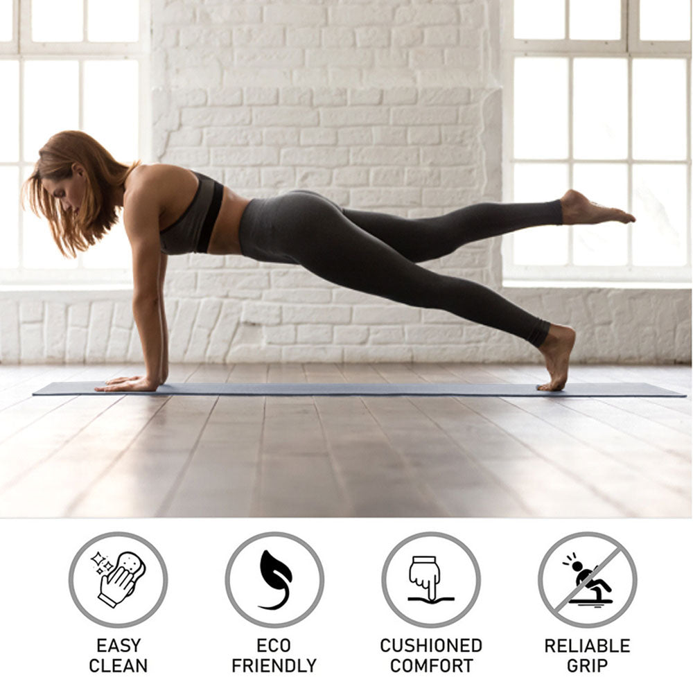 HolaHatha 72 x 24" 0.5" Thick Non Slip Home Workout Yoga Mat, Black (Used)