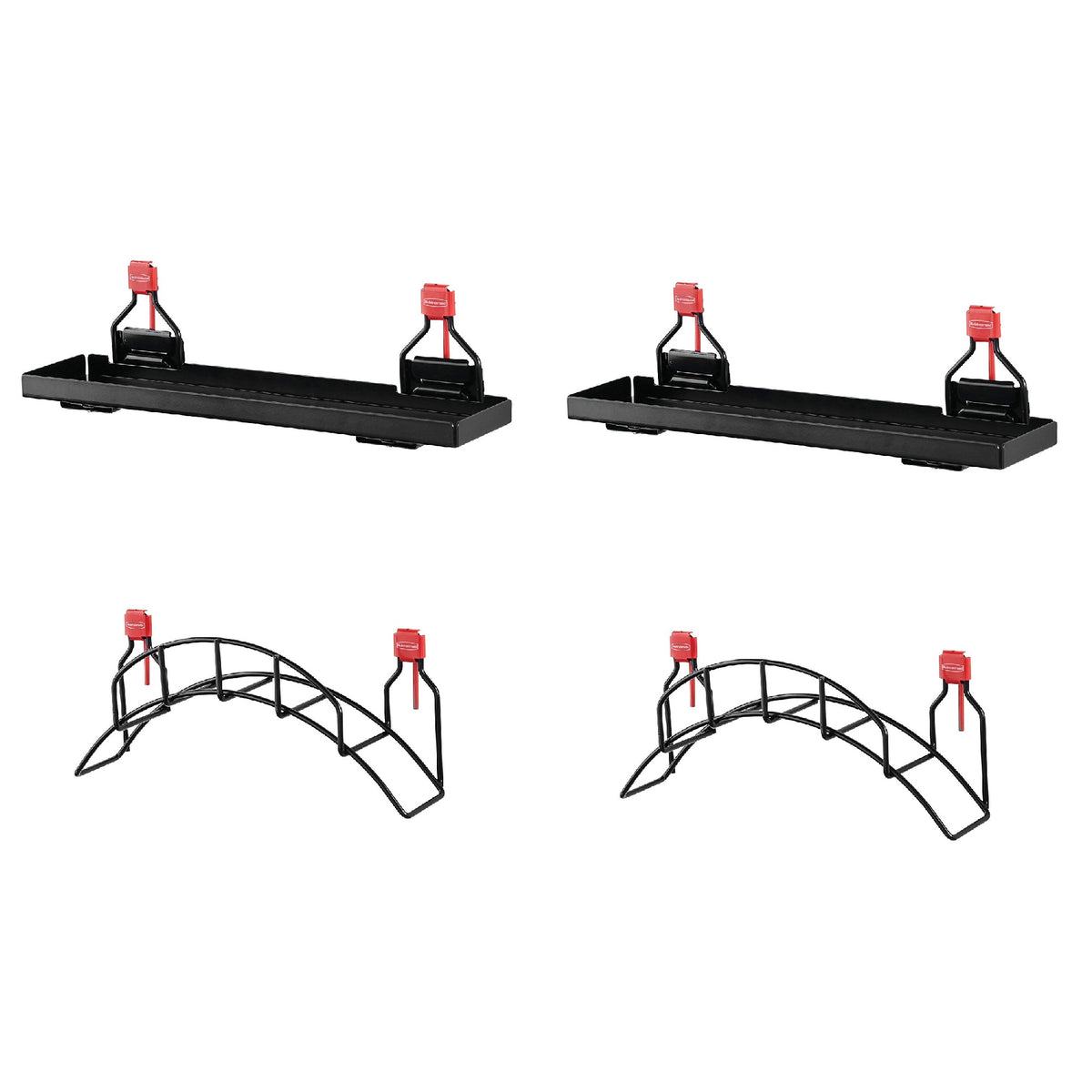 Rubbermaid Metal Shed Shelf & Space Saving Garden Hose Holder (2 of Each)