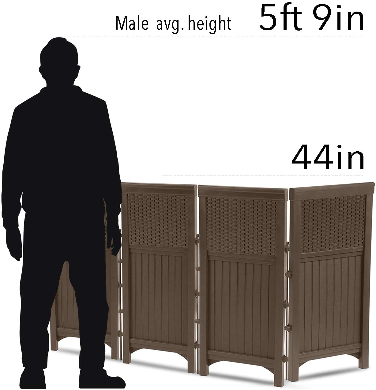 Suncast FSW4423 Backyard and Garden Patio Rust-Resistant Screen Gate/Fence, Java - VMInnovations