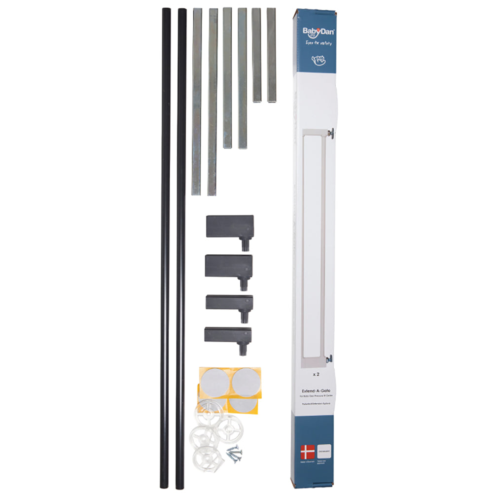 BabyDan Premier Extend-A-Gate 2" x 2.8" Metal Baby/Pet Gate Extension Kit, Black