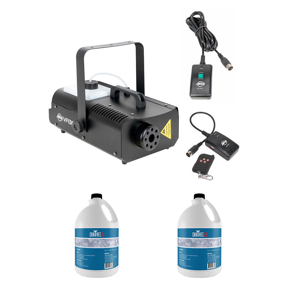 American DJ 1300 Watt 2.3 L Tank Mobile Fog Machine & Fog Juice (2 Gallons)