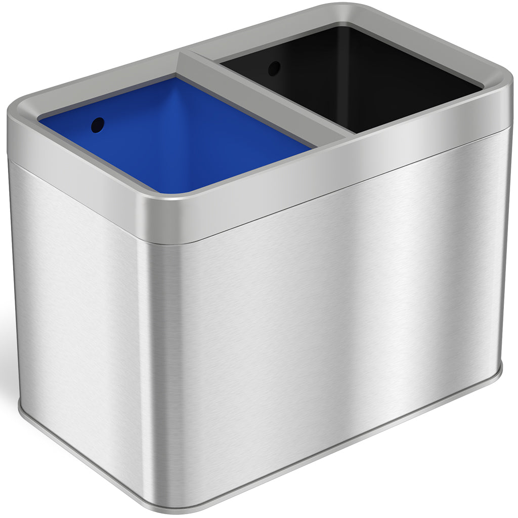 iTouchless 5.3 Gallon Dual Trash Can and Recycle Container (Open Box)