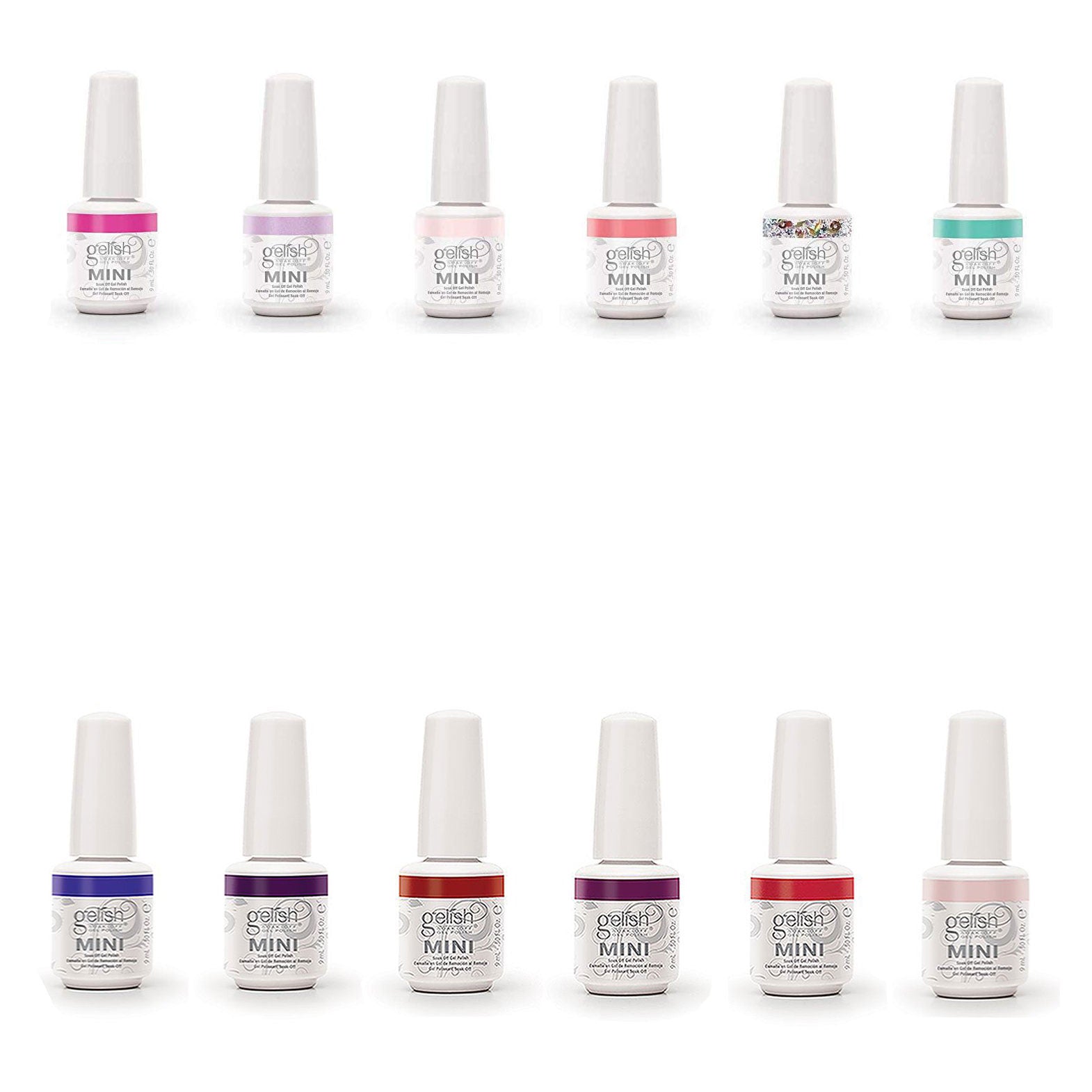 Gelish Mini 6 Royal Temptations 9 mL and 6 Fearless and Fun Kung Fu Flair 9 mL - VMInnovations