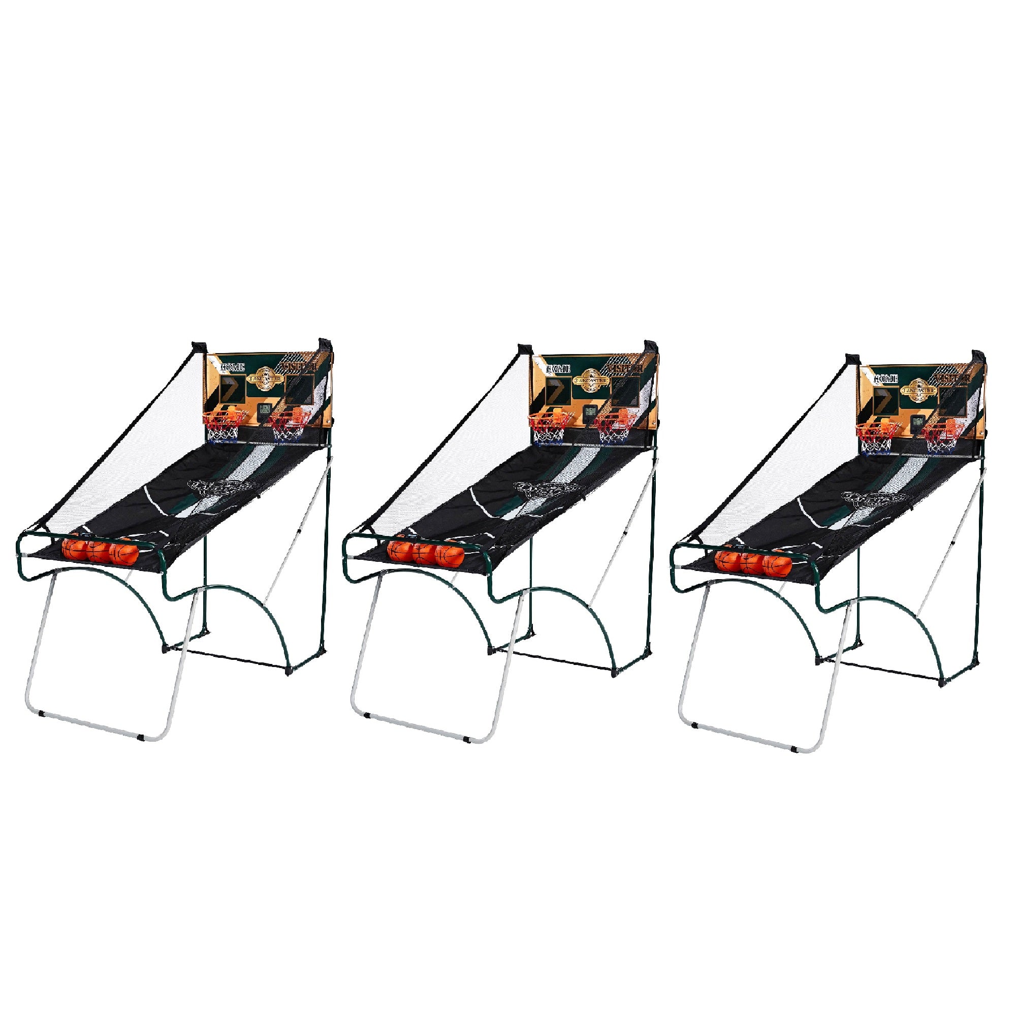 Lancaster Sports EZ-Fold 2 Player Arcade Dual Basketball Hoop Shot Game (3 Pack)