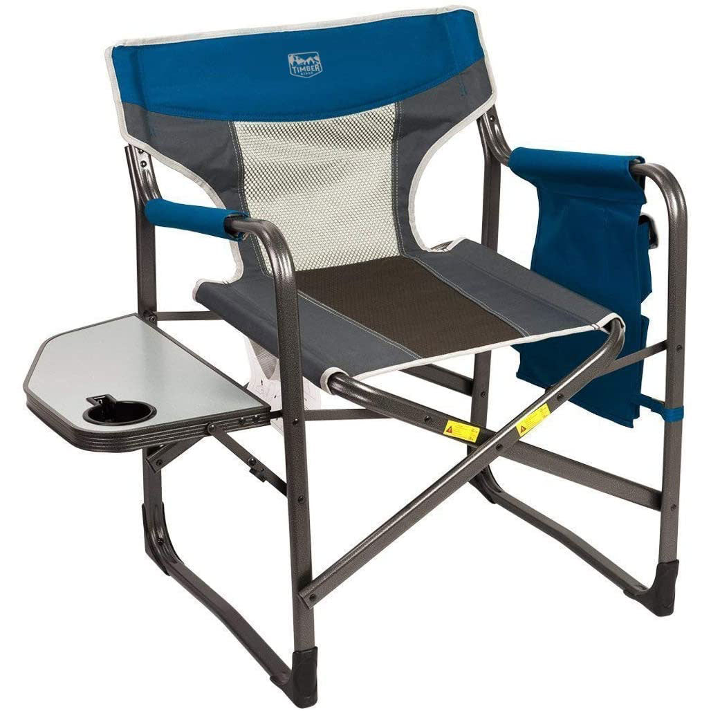Timber Ridge Portable Folding Camping Directors Chair with Side Table (2 Pack)