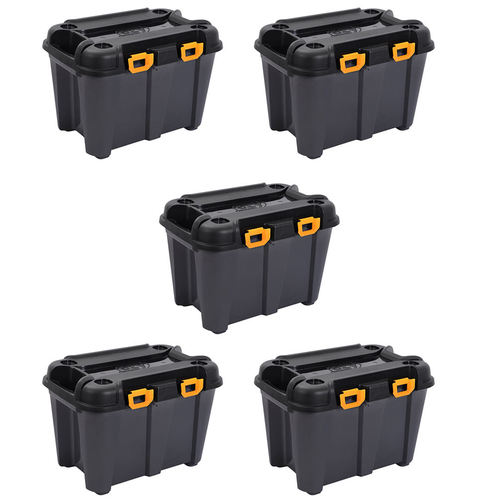 Ezy Storage Bunker 50 Liter Heavy Duty Garage Storage Container Tub (5 Pack) - VMInnovations