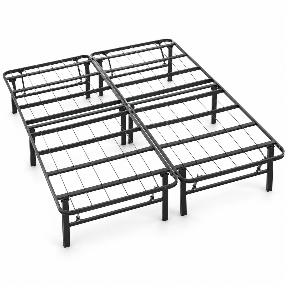 Hercules Folding Metal Bed Frame, 14 Inch Platform Mattress Foundation, King