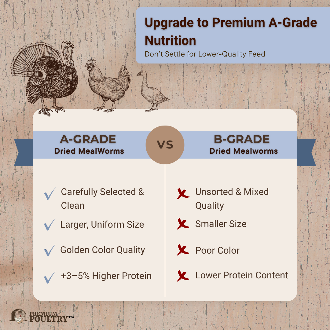 Dried Mealworms for Chickens – High Protein Chicken Treats for Egg Production & Flock Health – Bulk Mealworms for Ducks, Wild Birds, Reptiles & Backyard Poultry Feed, 5lb