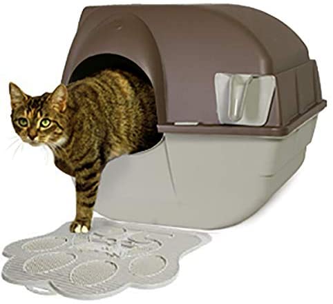 Omega Paw Paw Cleaning Cat Litter Box Mat for Floor and Carpet, Grey (2 Pack) - VMInnovations