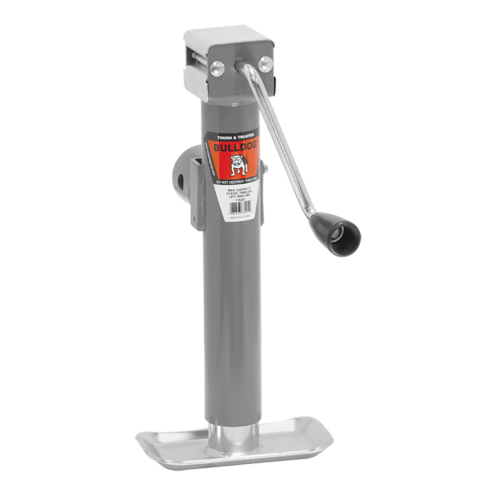 Bulldog 5,000 Pound Capacity Sidewind Weld On Swivel Trailer Jack (Open Box)