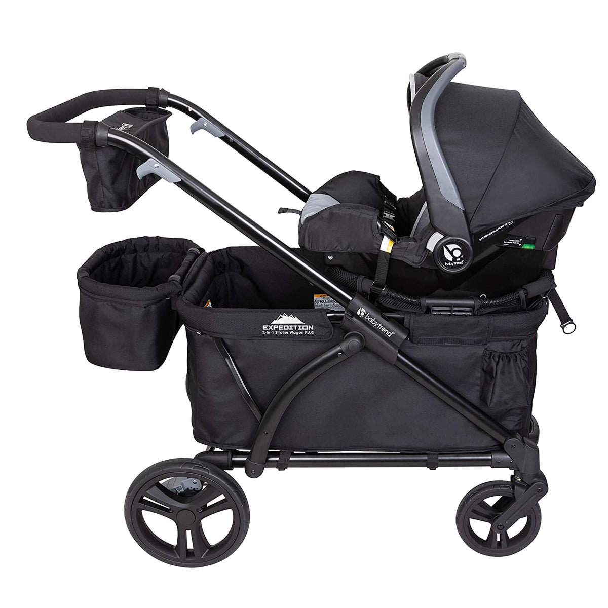 Baby Trend Expedition Push or Pull Stroller Wagon Plus w/ Canopy, Black (Used)