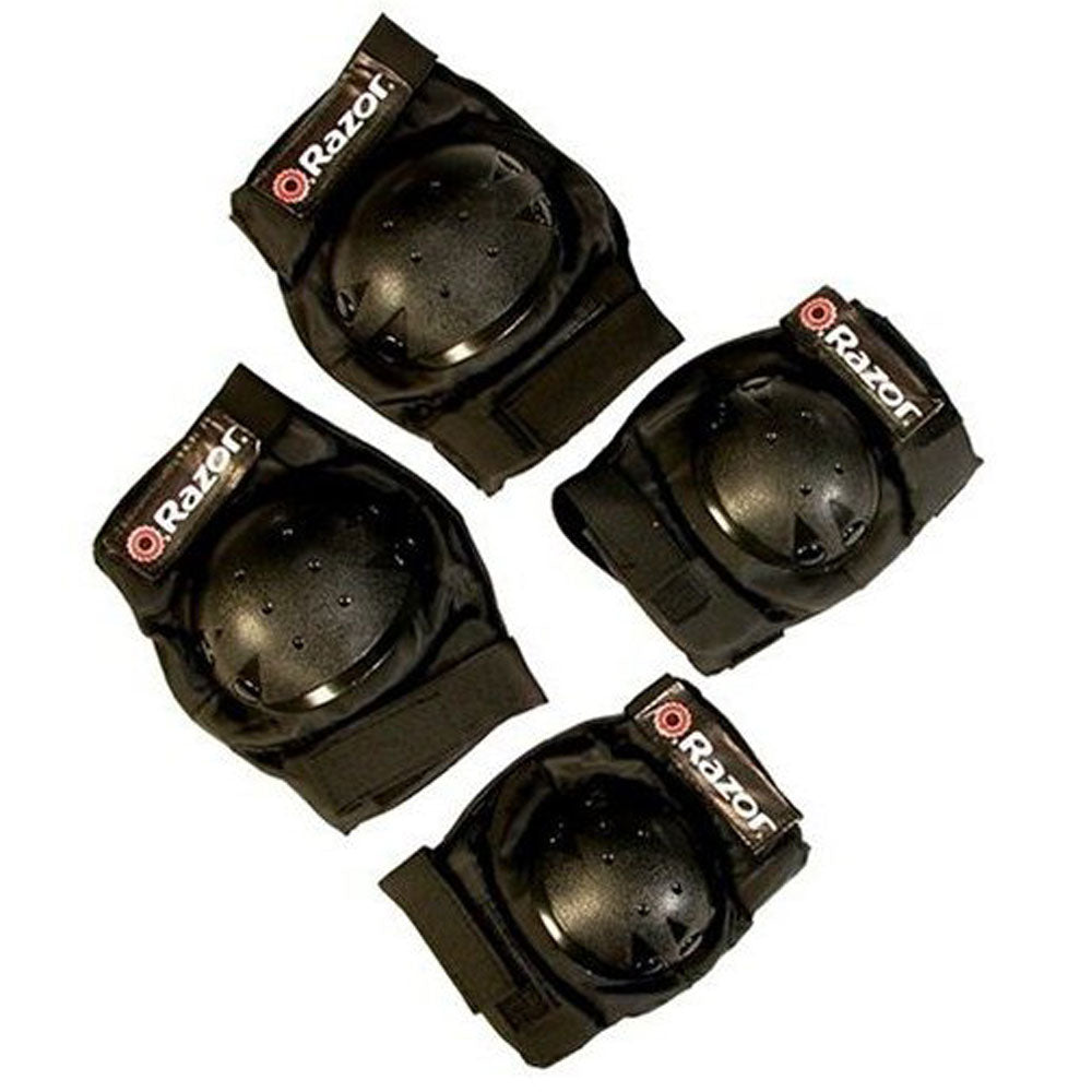 Razor Child Multi-Sport Elbow & Knee Pad Safety Set - Black | 96770 (Open Box)
