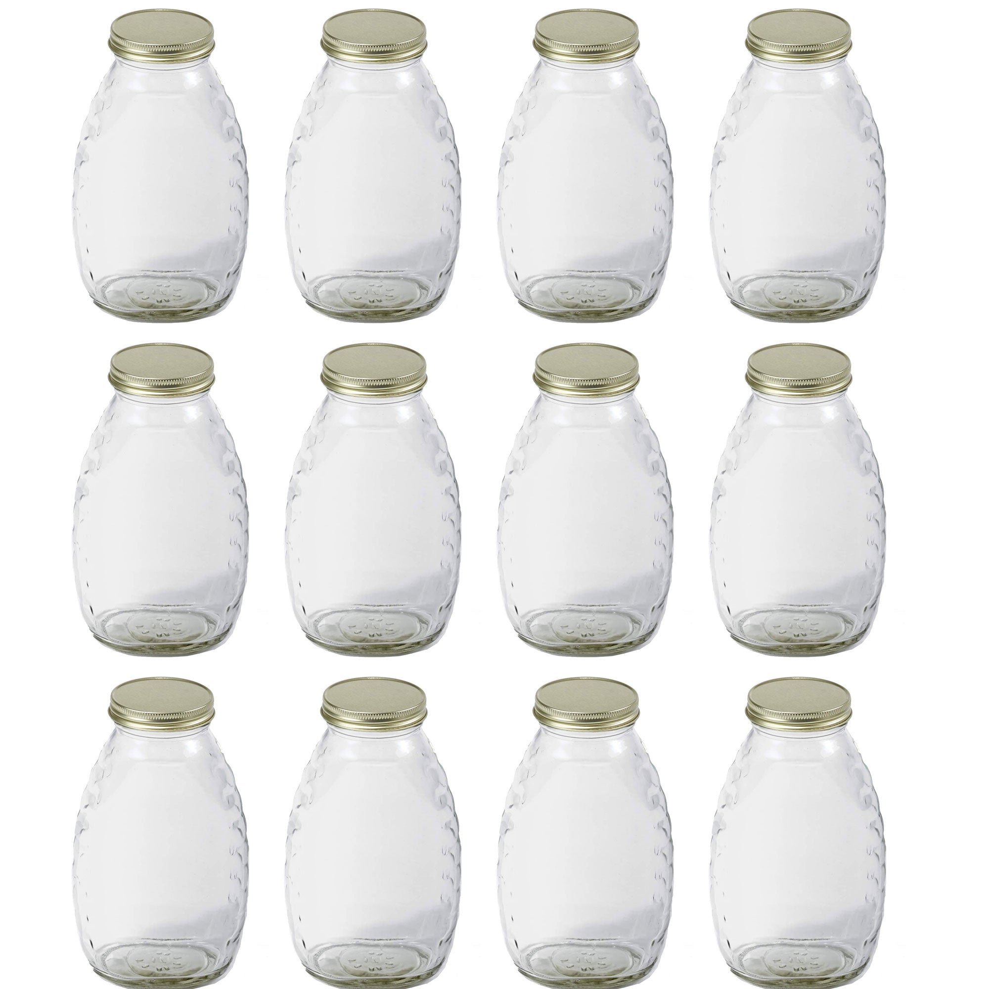 Little Giant HJAR16 16-Ounce Beekeeping Honey Skep Jar w/ Airtight Lid (24 Jars)