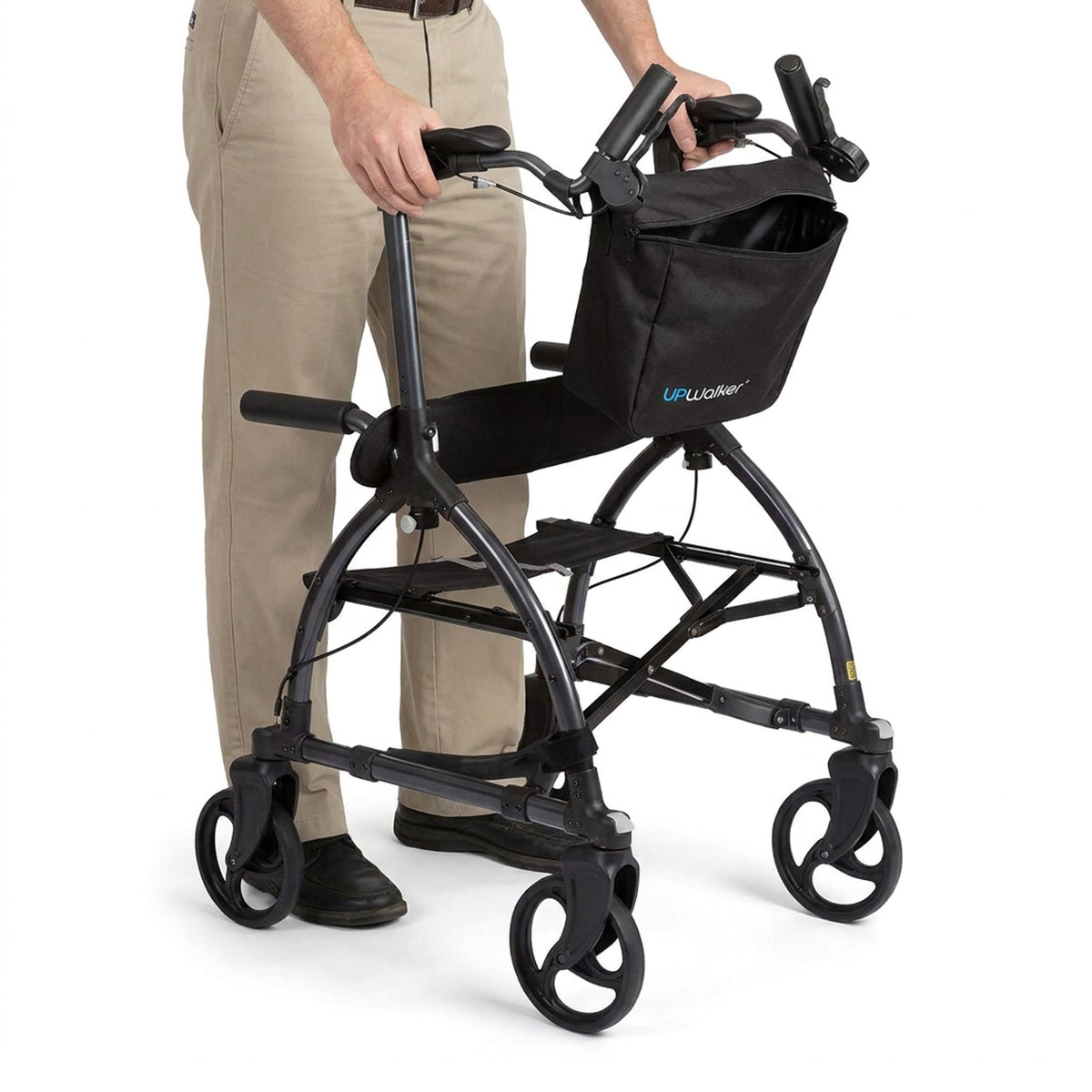 LifeWalker UPWalker Original Upright Rollator Walker with Seat for Seniors - VMInnovations