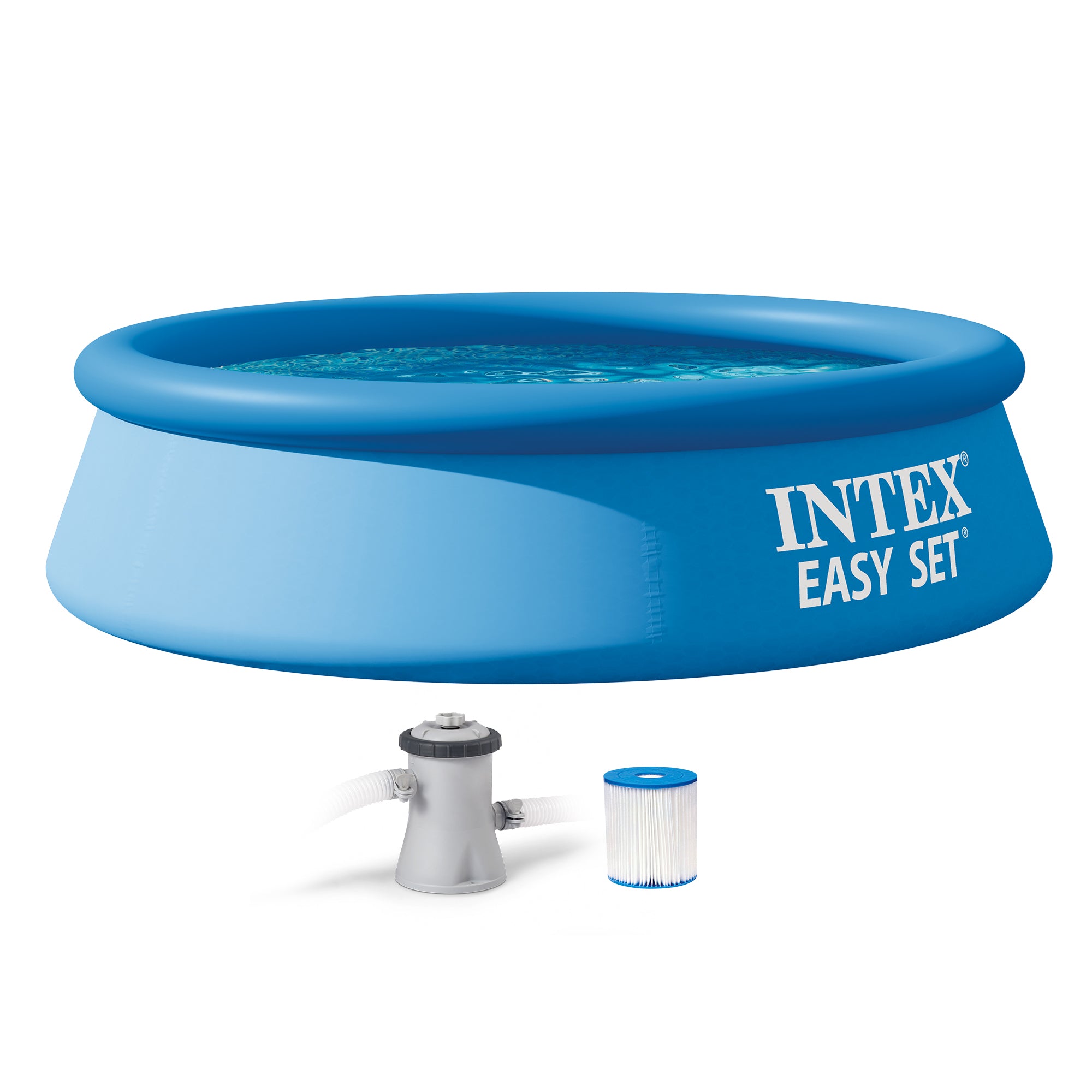 Intex 28107EH 8 x 24 Inch Easy Set Inflatable Pool with Filter, Blue (Used) - VMInnovations