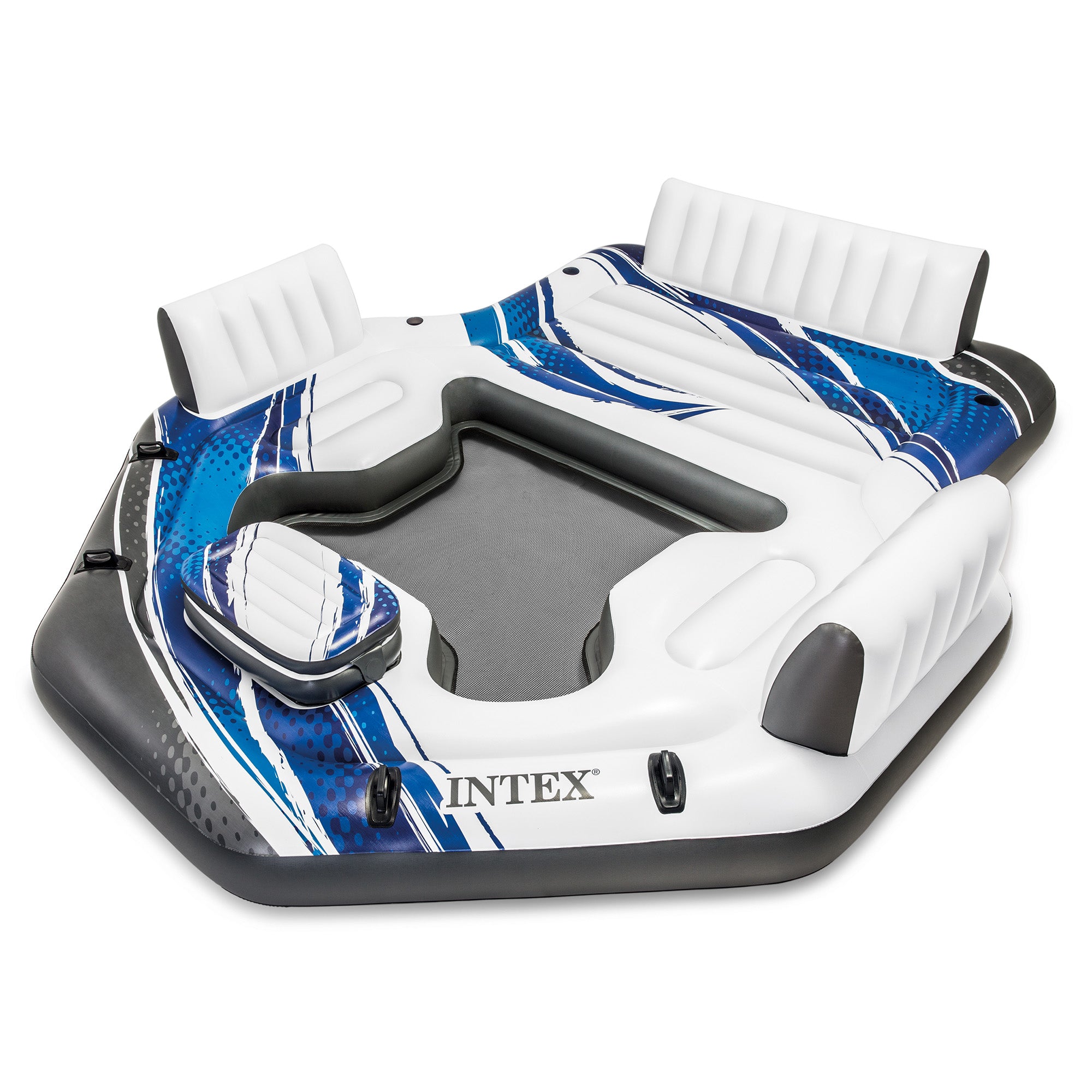 Intex Inflatable Lake Island Water Float with Cooler and Cupholders(Open Box)